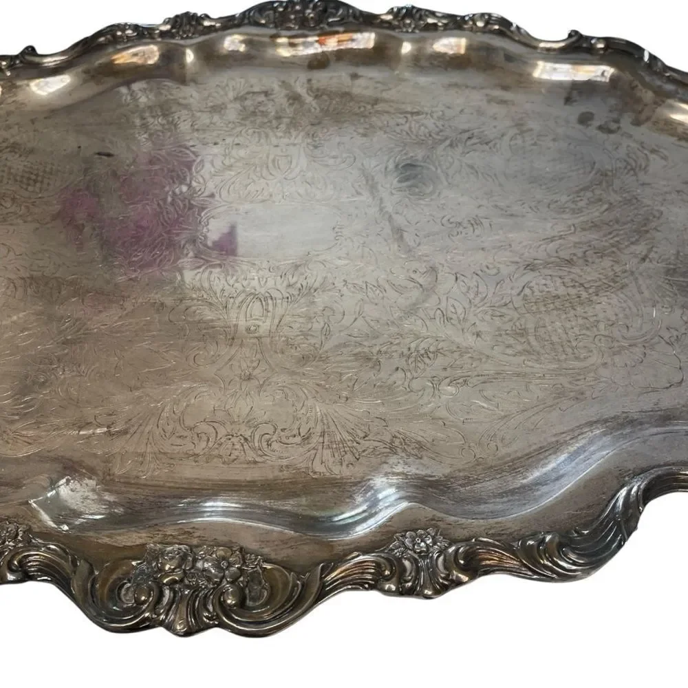 Vintage Wallace Baroque Footed Large Serving Tray 1200F
